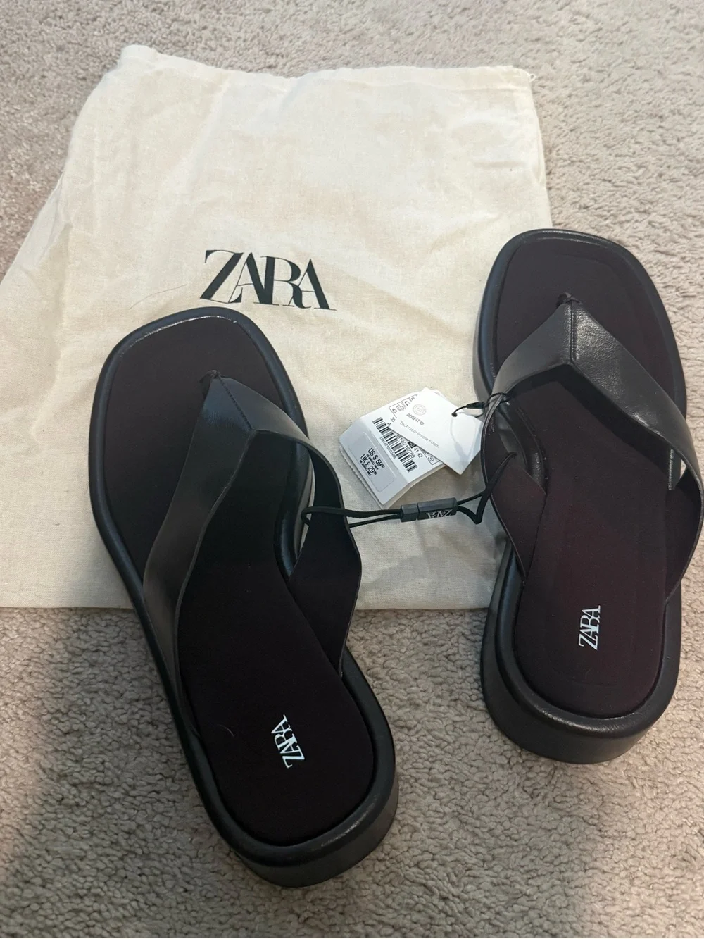 Brown Flip Flop Sandals - Picture 2 of 4